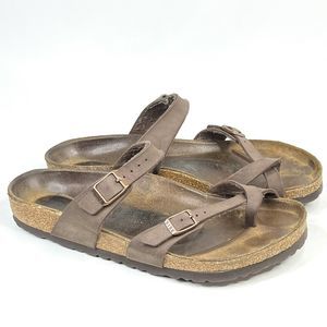 Birkenstock MAYARI Mocca Brown Buckled Slide Sandals Women’s Size 40 EU 9US